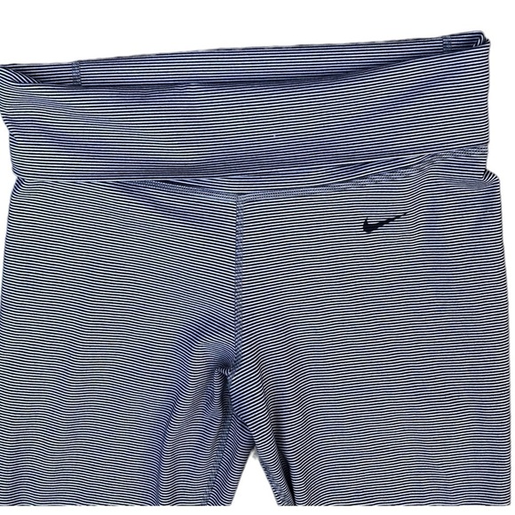NIKE dri- fit leggings white navy stripes size S - Picture 3 of 6